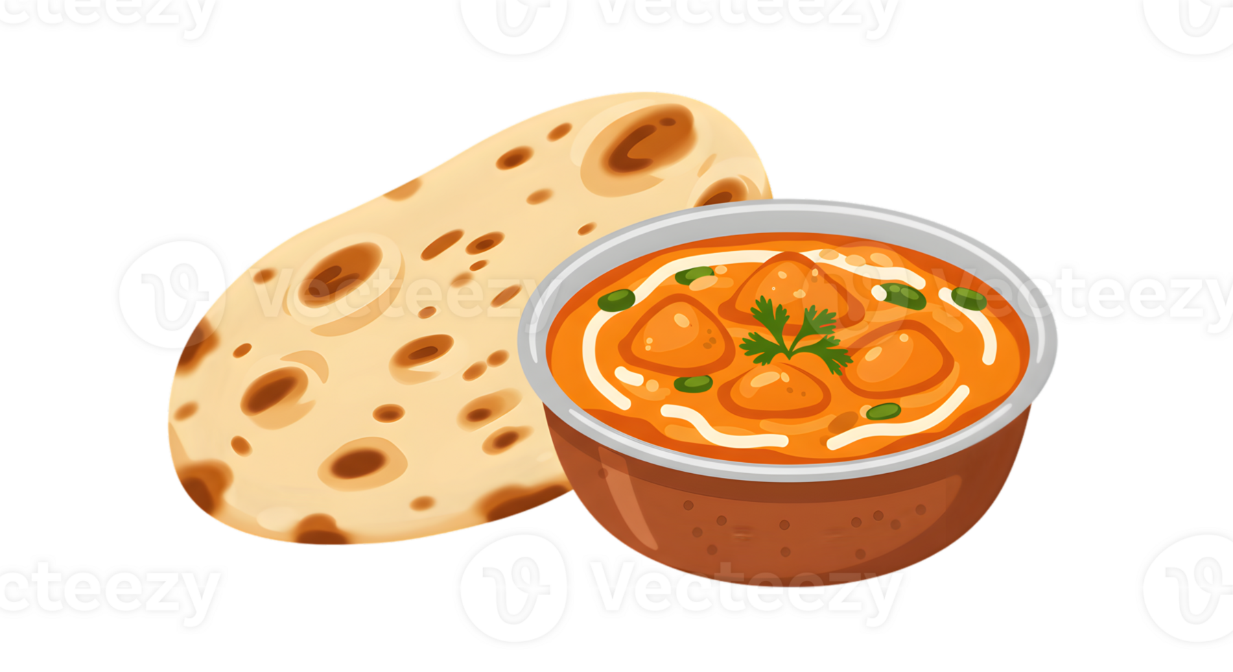 Pixel Art Butter Chicken And Naan png