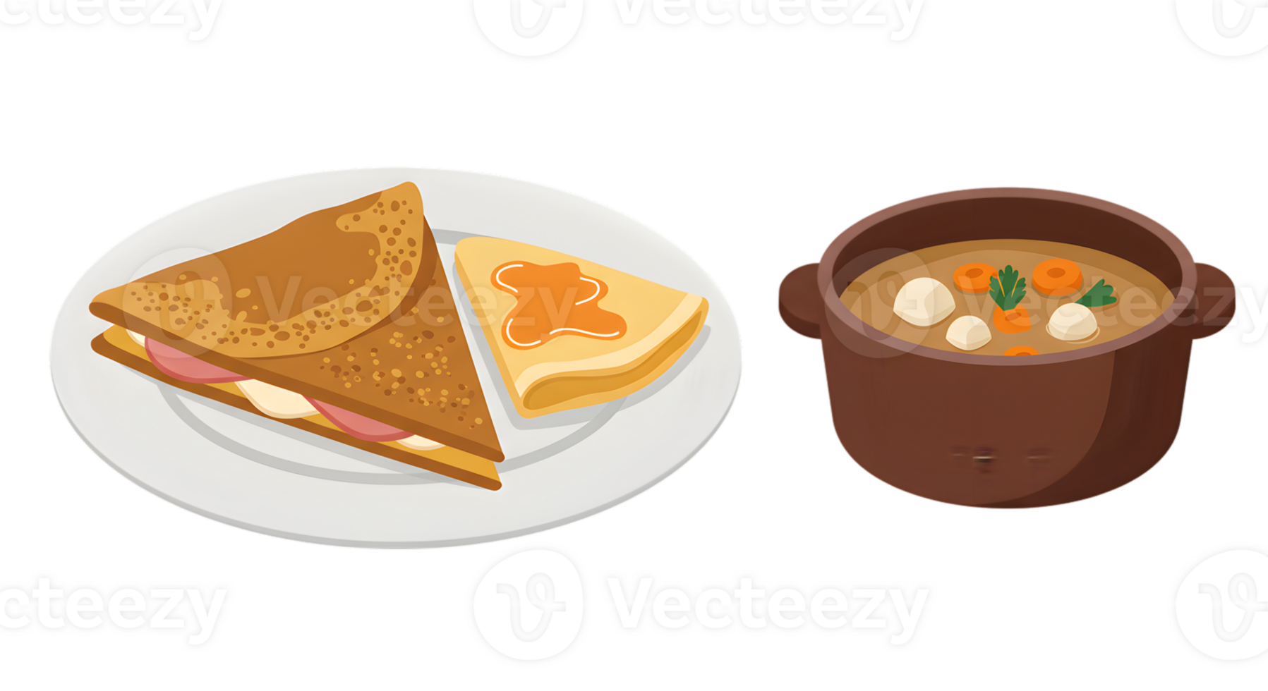 Pixel Art Sandwich Soup Illustration png