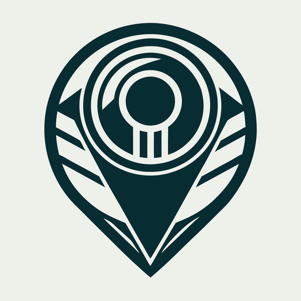 Vibrant and Abstract Pin Location Icon Representing Destination and Navigation vector