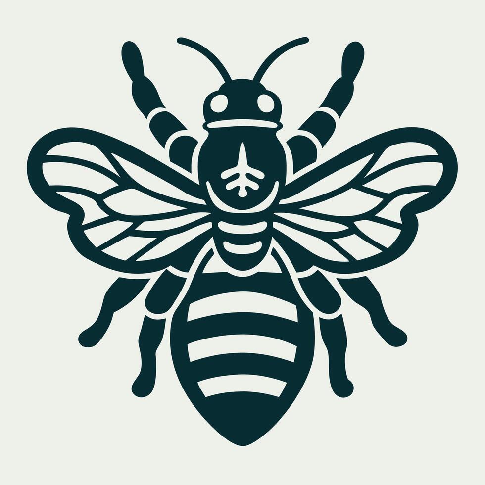 Intricate Honey Bee Hand Drawn Logo for Business and Design Projects vector