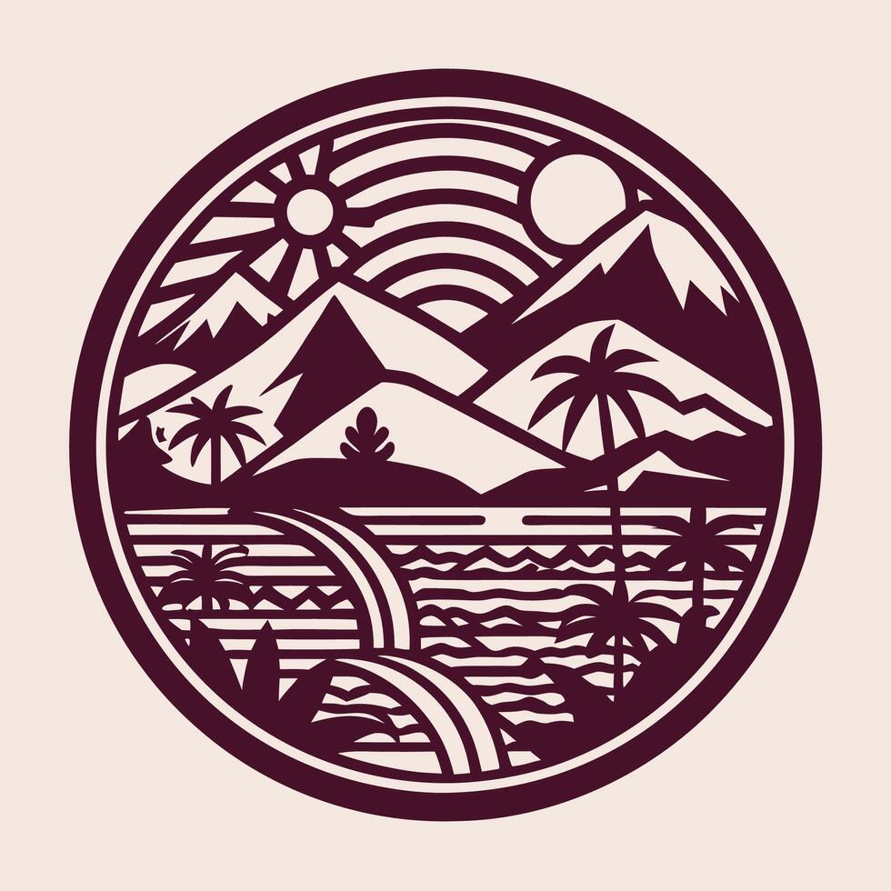 Captivating Landscape Logo Template for Illustration vector