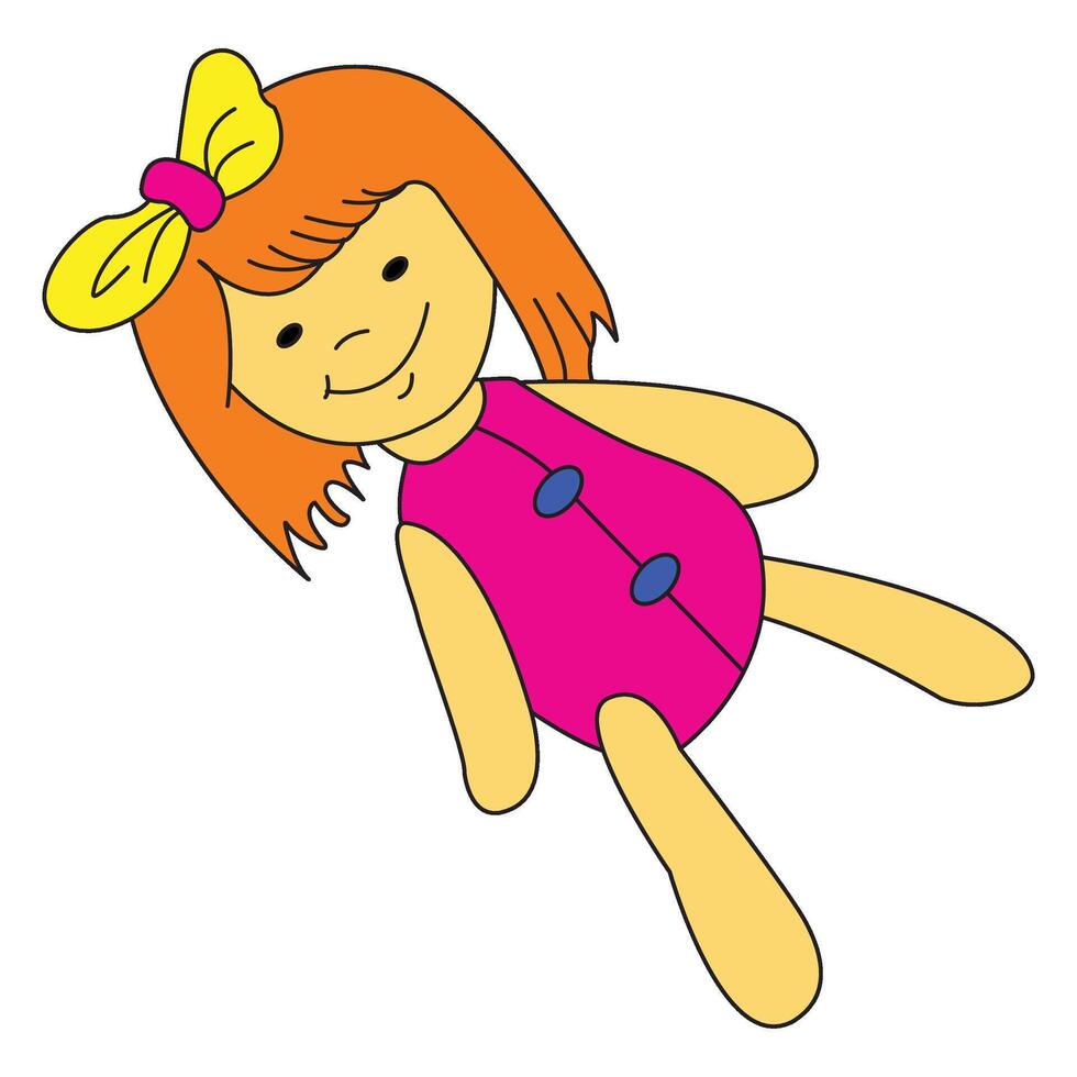 A doll smiling vector