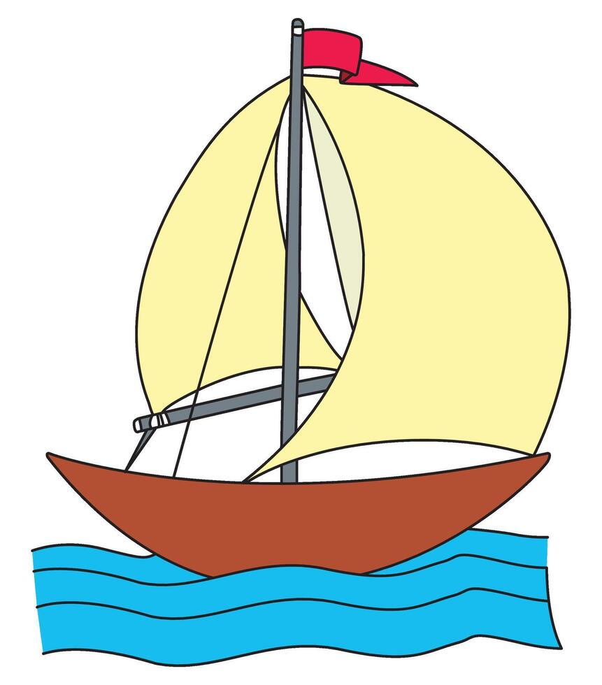 An sailing boat isolated on white background vector
