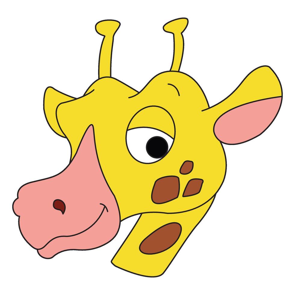 A giraffe face animal illustration vector