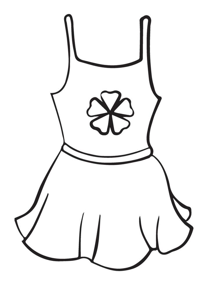 Girl clothes outline for color illustration vector