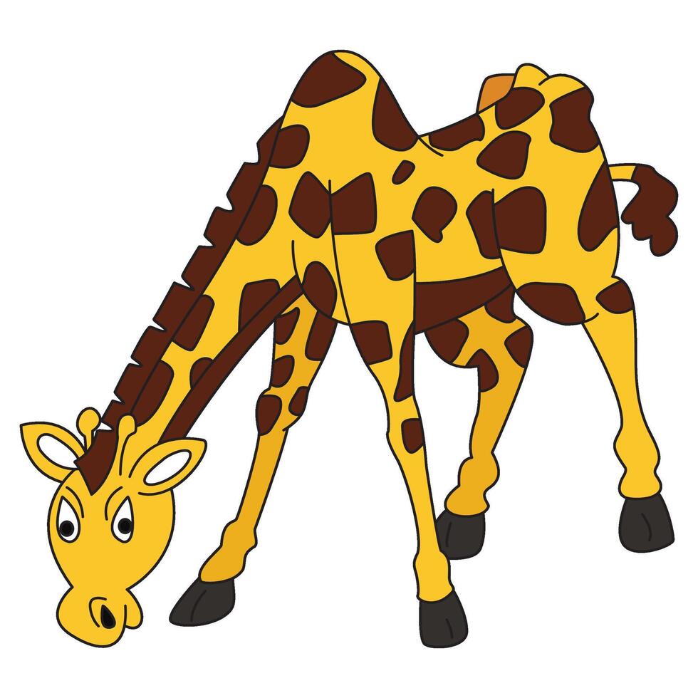 A giraffe on a white background vector