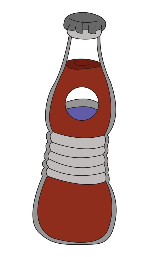 Cold drink bottle cartoon illustration vector