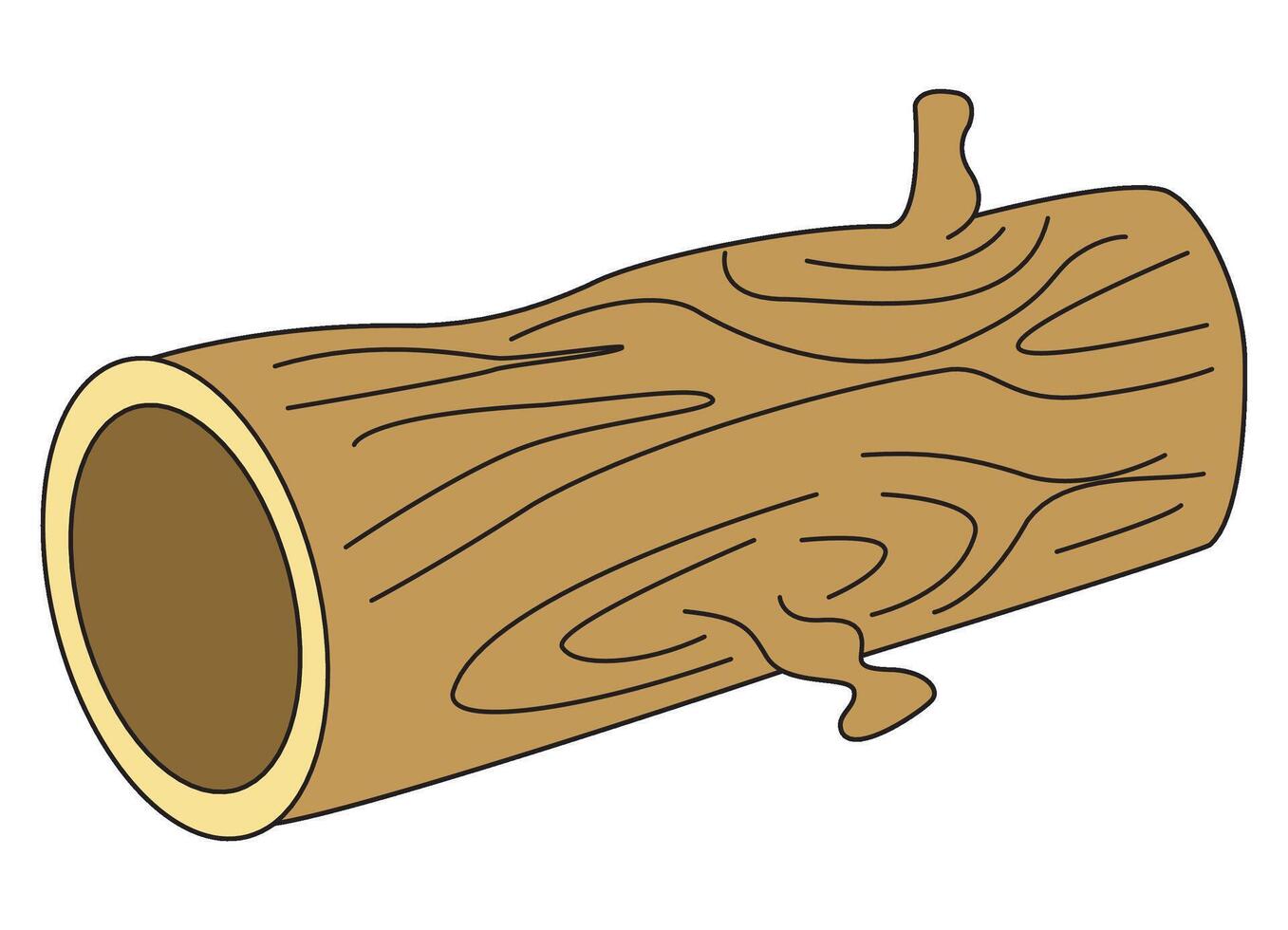 A wood log in the illustration cartoon vector