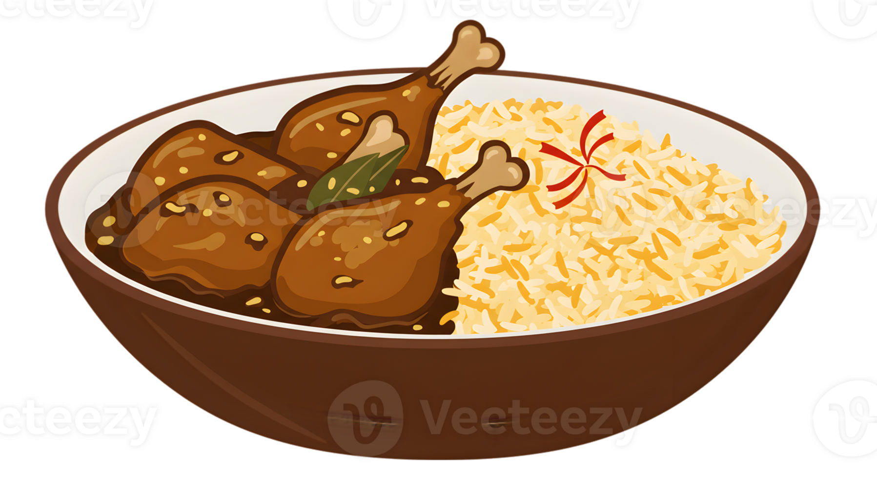 Chicken And Rice Bowl Illustration png