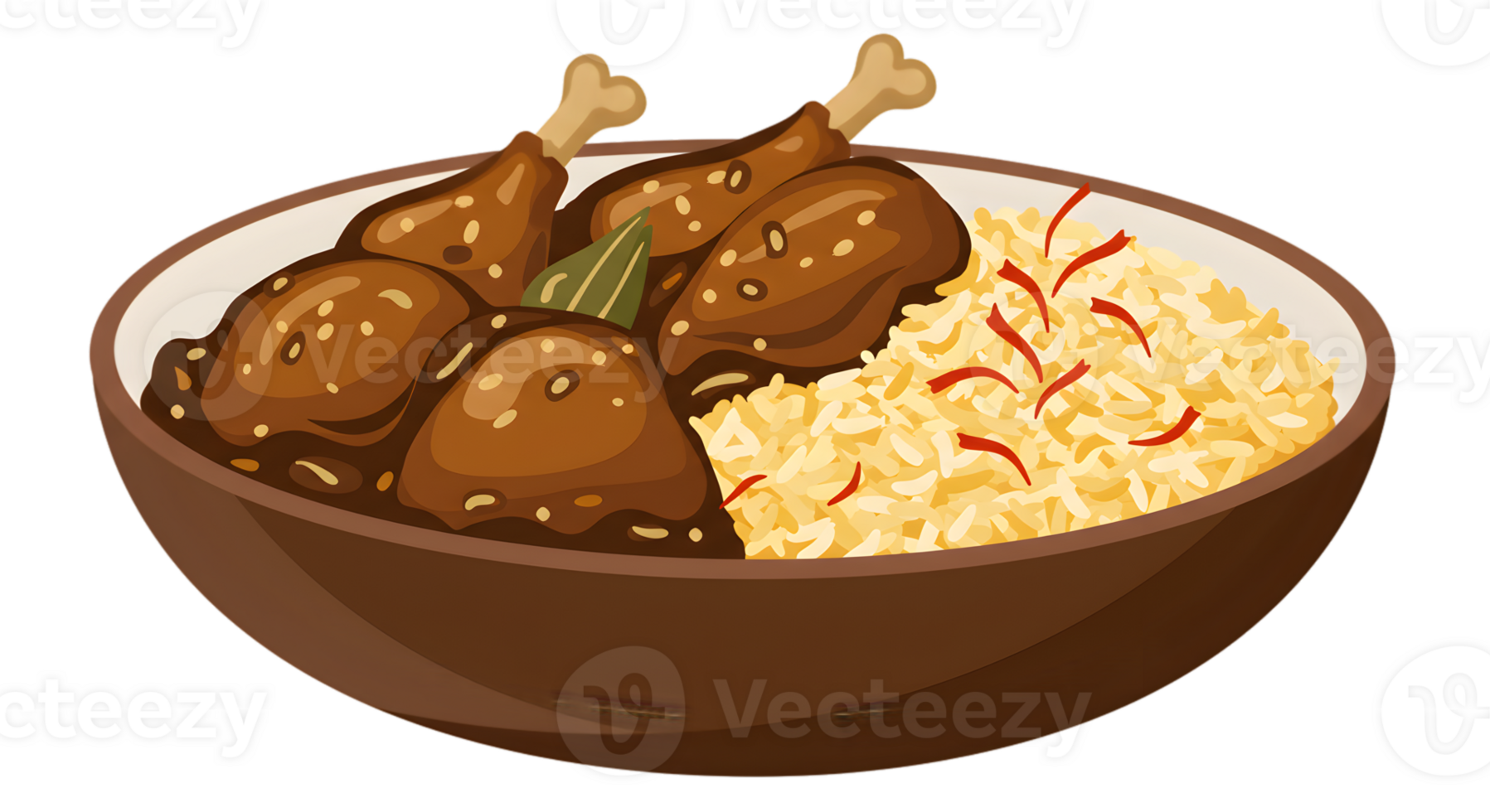 Spicy Chicken And Rice Dish In A Bowl png