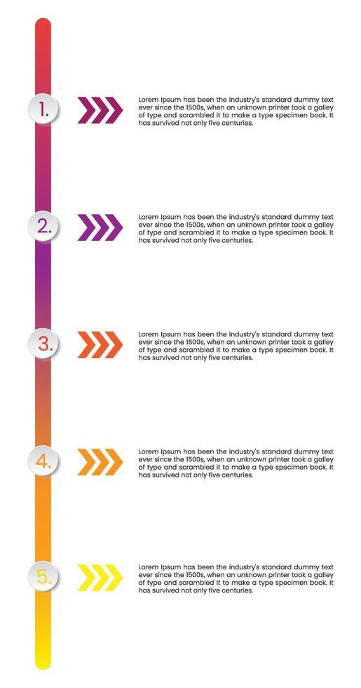 Business infographic thin line process template design with arrow icons and 5 options or steps. vector
