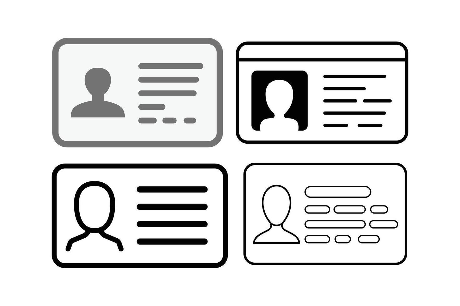 Employee ID Badge Icon Collections, id card icon illustration, employee id badge icon, office staff id card , digital identity card symbol vector