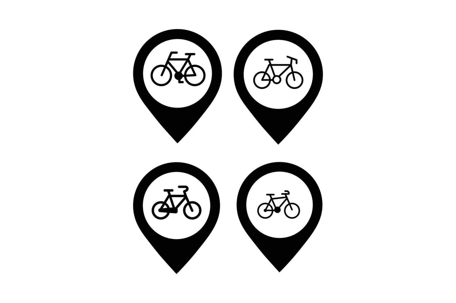 Bicycle Shop Location Pin Icon Collections, bike store map marker icon, cycling store location pin symbol, cycling shop location , bicycle shop map pointer icon vector