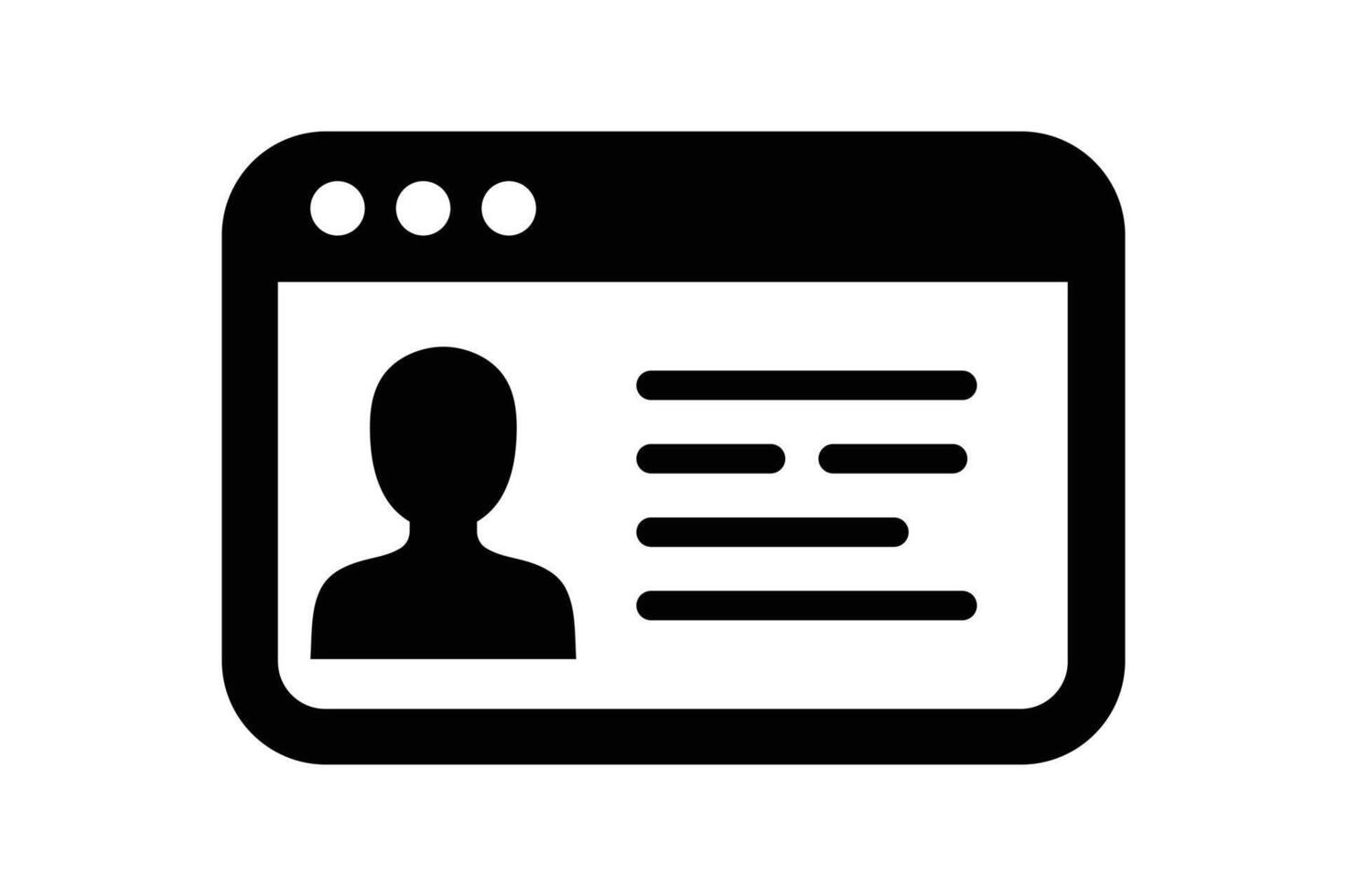 Membership ID Card Icon Design, id card icon illustration, employee id badge icon, office staff id card , digital identity card symbol vector