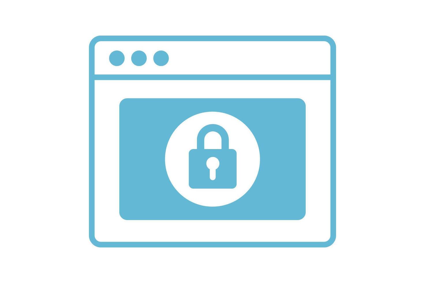 Web Lock Illustration, cybersecurity padlock icon, secure server lock symbol, padlock on web icon, secure website icon vector