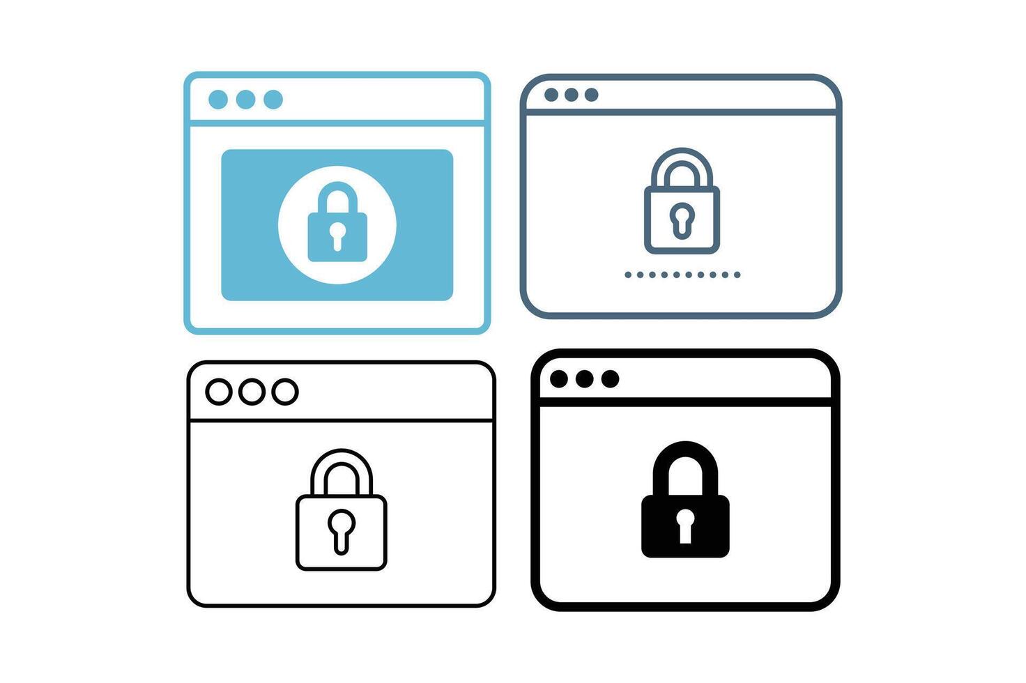 Data Encryption Symbol Collections, cybersecurity padlock icon, secure server lock symbol, padlock on web icon, secure website icon vector