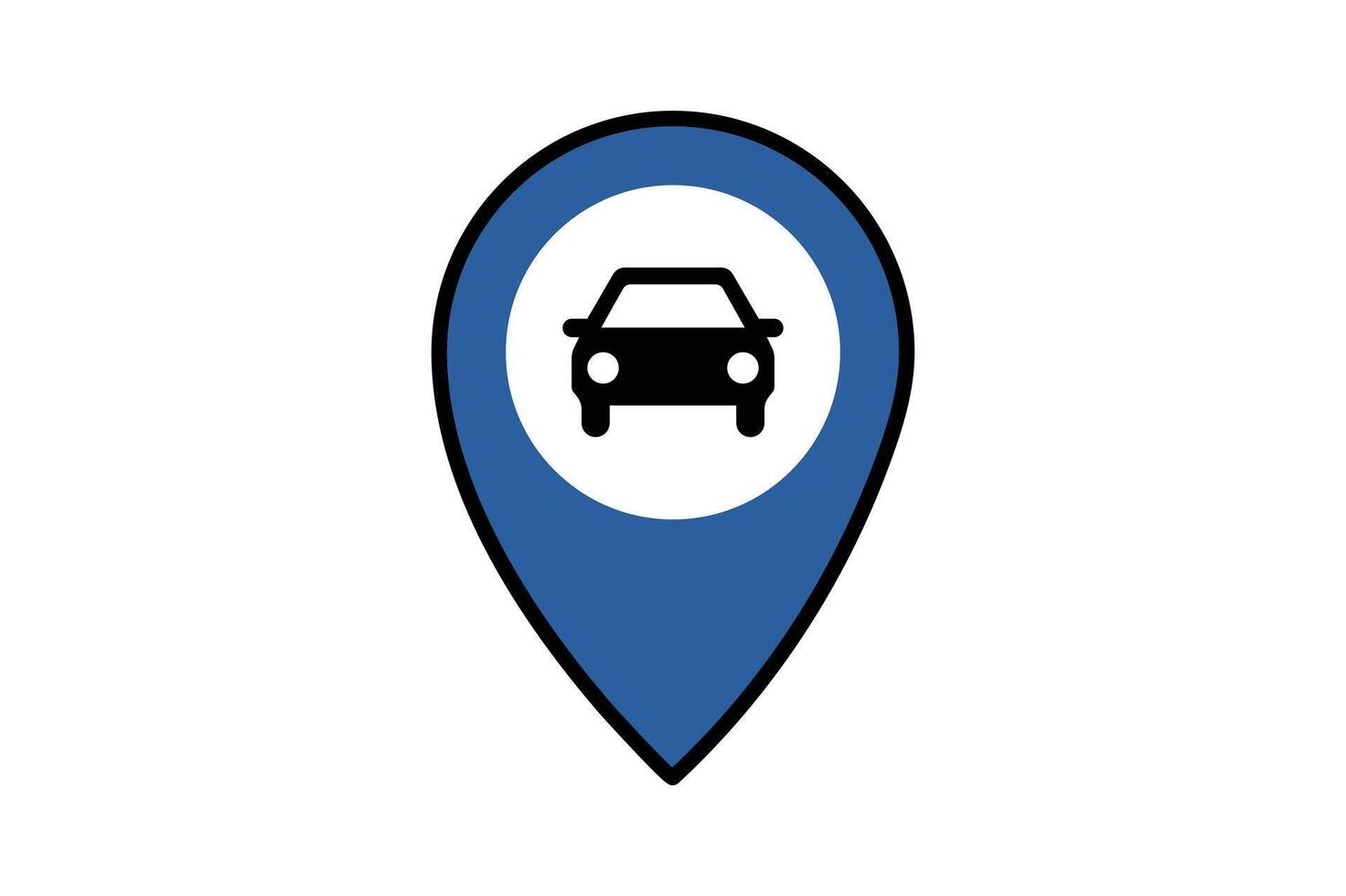 Car Parking Navigation Icon, car parking location icon, pinpoint vehicle parking icon, pinpoint car parking symbol, vehicle spot locator icon vector
