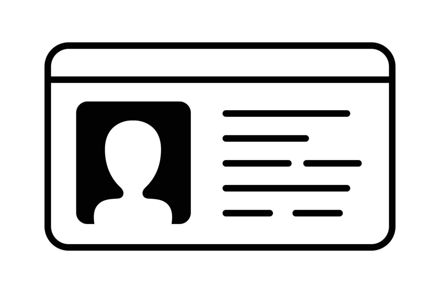 Minimal ID Card Icon Design, id card icon illustration, employee id badge icon, office staff id card , digital identity card symbol vector