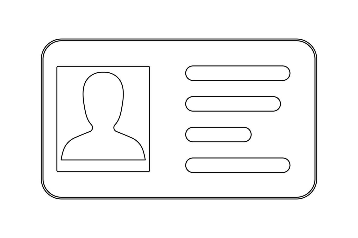 Simple ID Card Icon for Design, id card icon illustration, employee id badge icon, office staff id card , digital identity card symbol vector