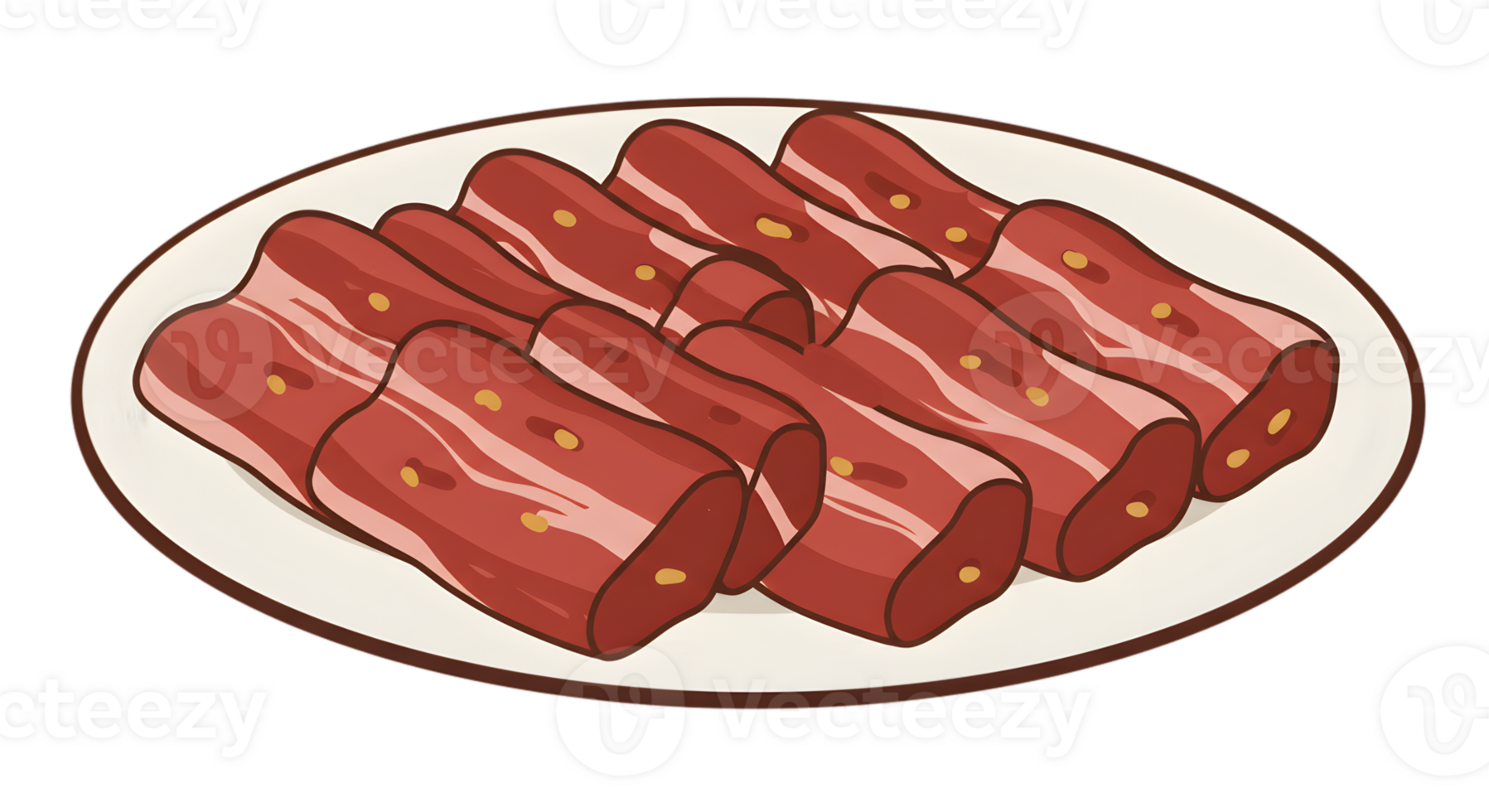 Grilled Pork Slices On Plate png