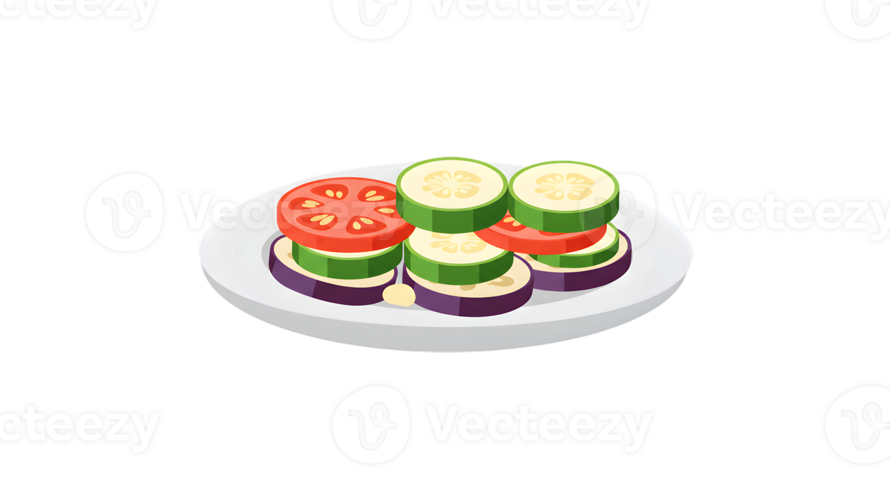 Colorful Vegetable Slices On A Plate png