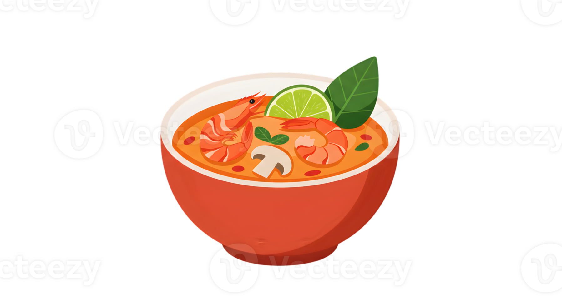 Pixel Art Illustration Of Thai Shrimp Soup In Red Bowl png