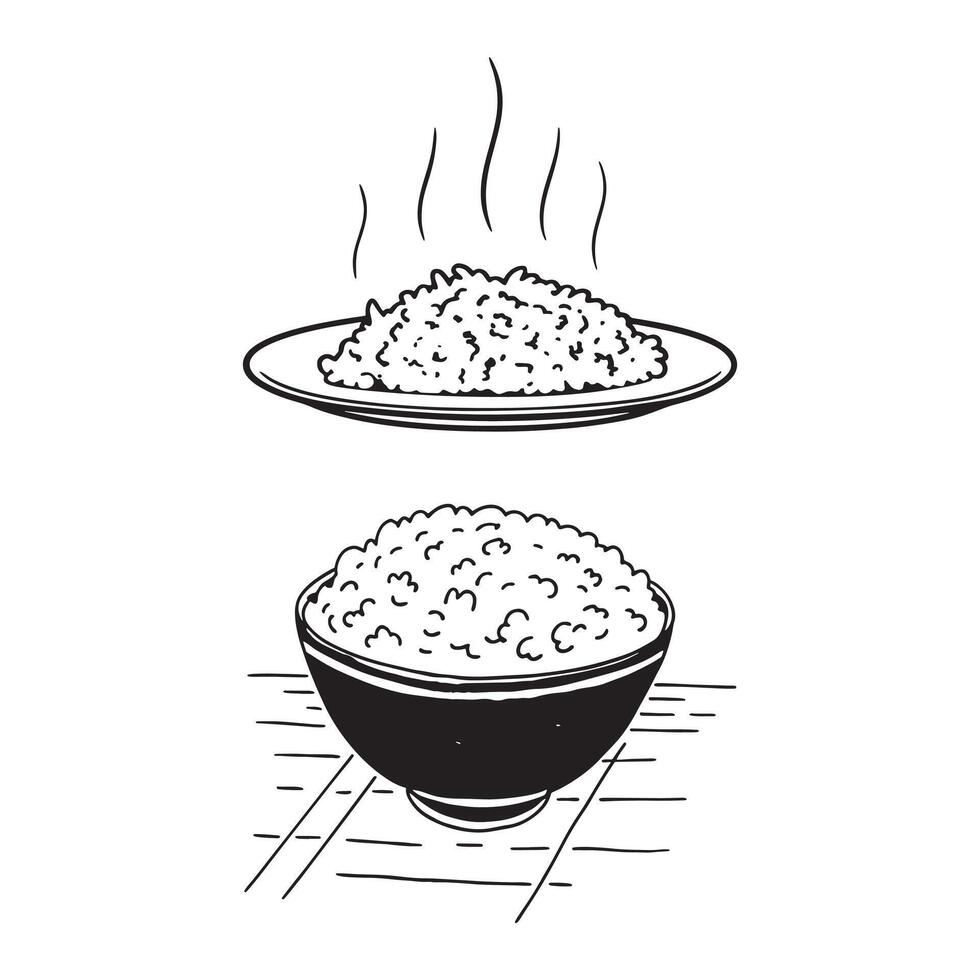 Cooked rice food vector