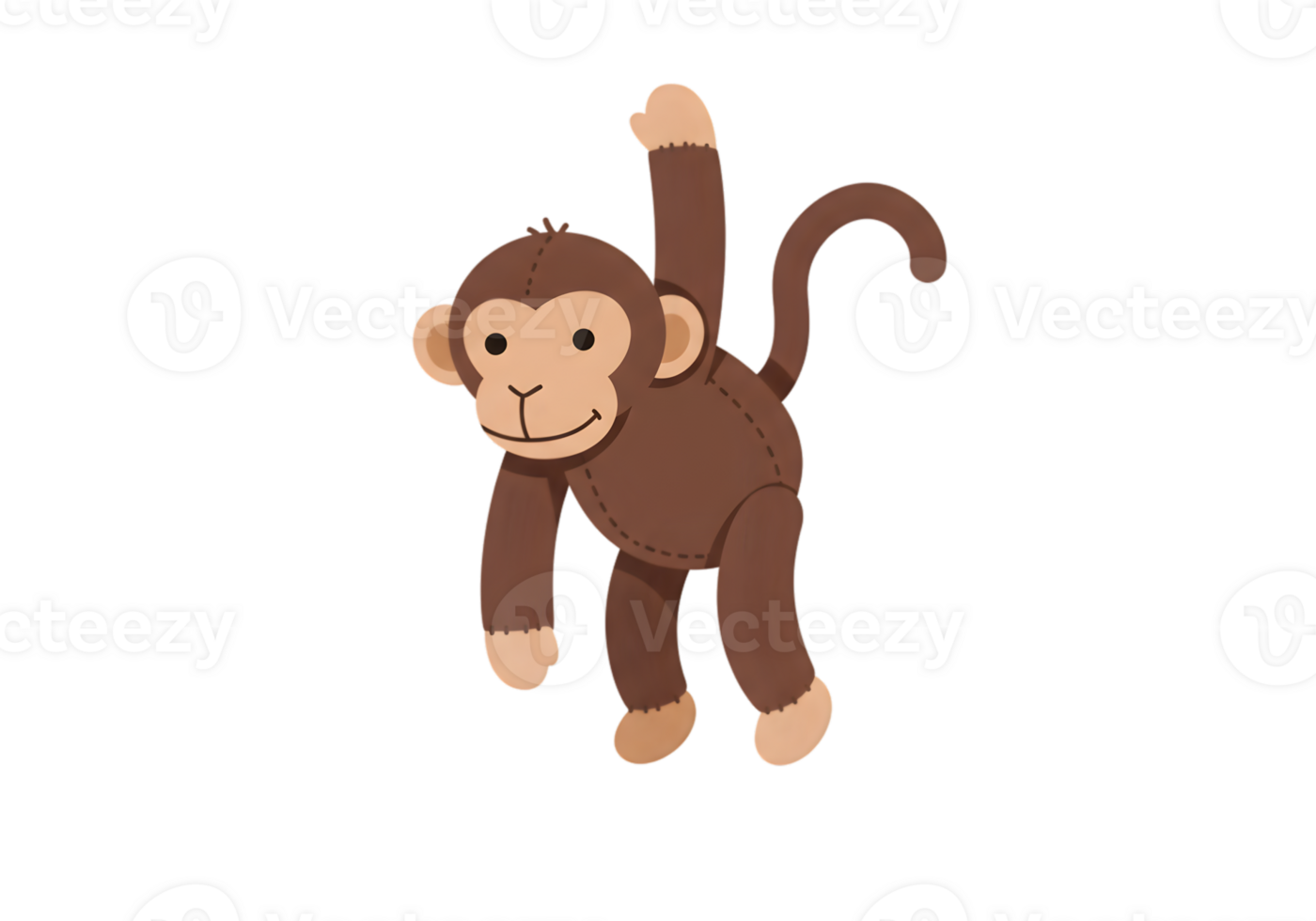Brown Stuffed Monkey Toy Illustration png