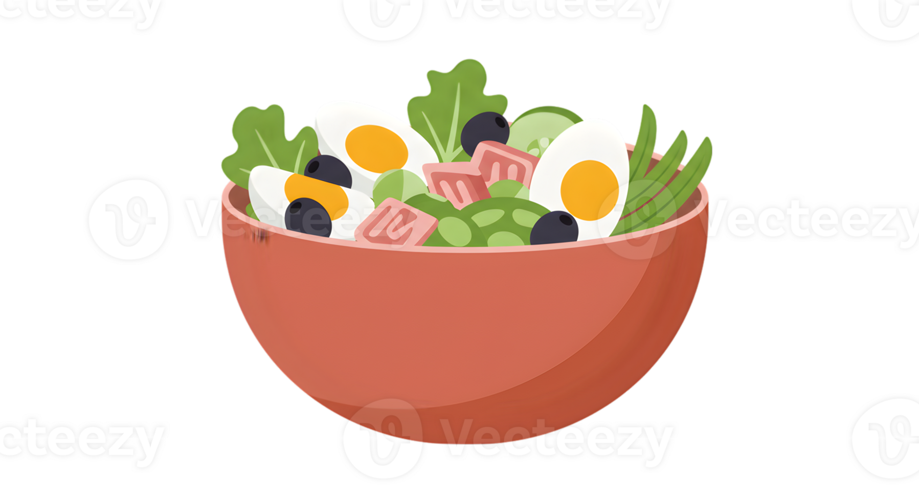 Colorful Mixed Salad In Bowl Illustration png