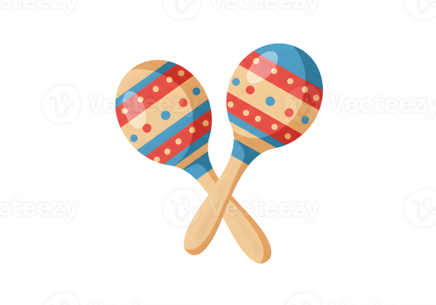 Two maracas with polka dots on them png