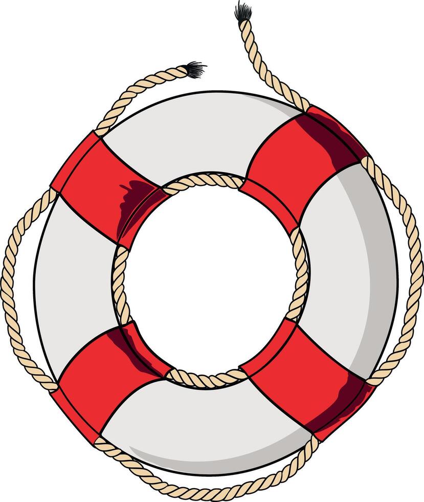 lifebelt with ropes vector