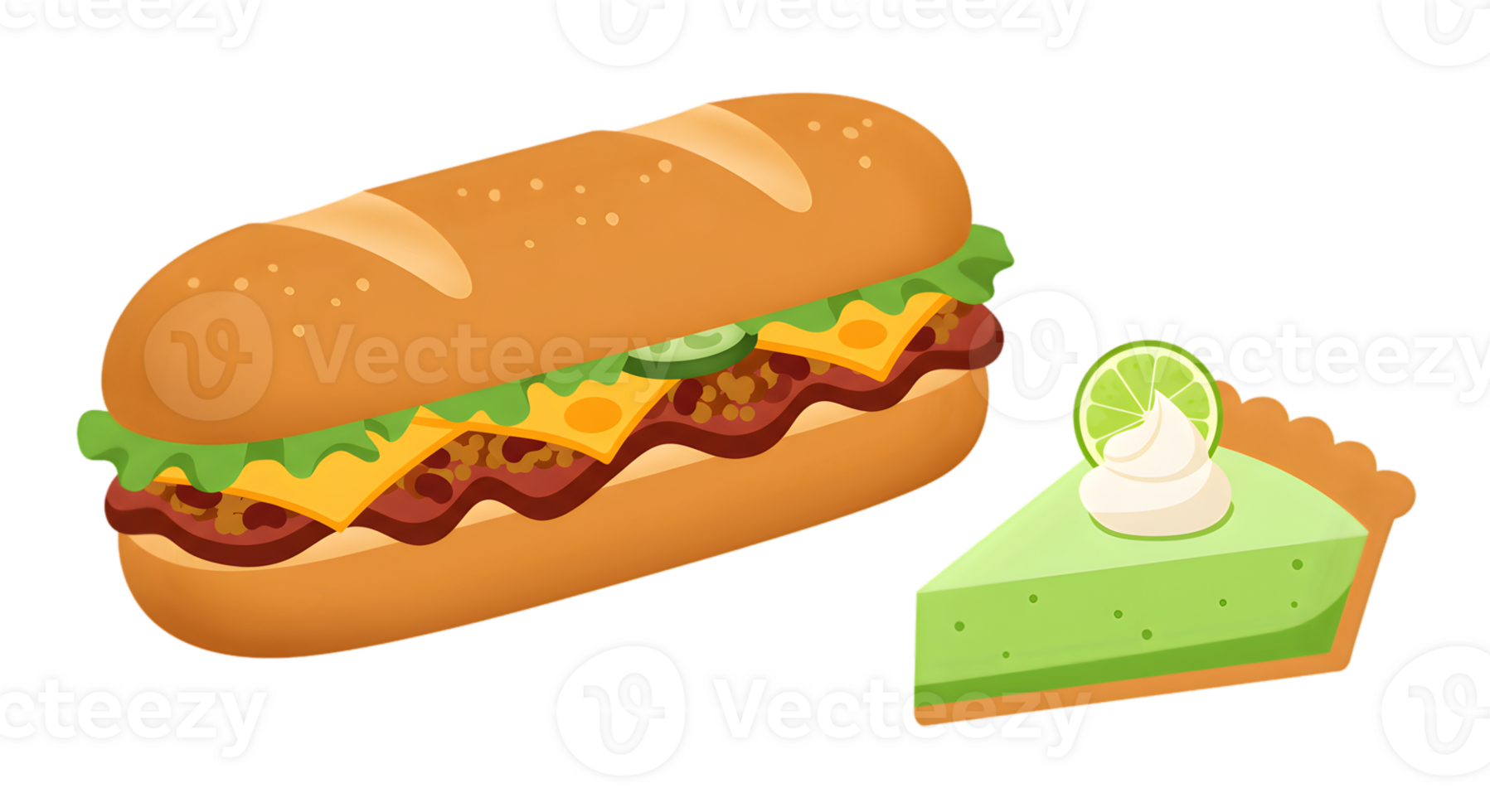 Pixel Art Sandwich And Lime Pie png