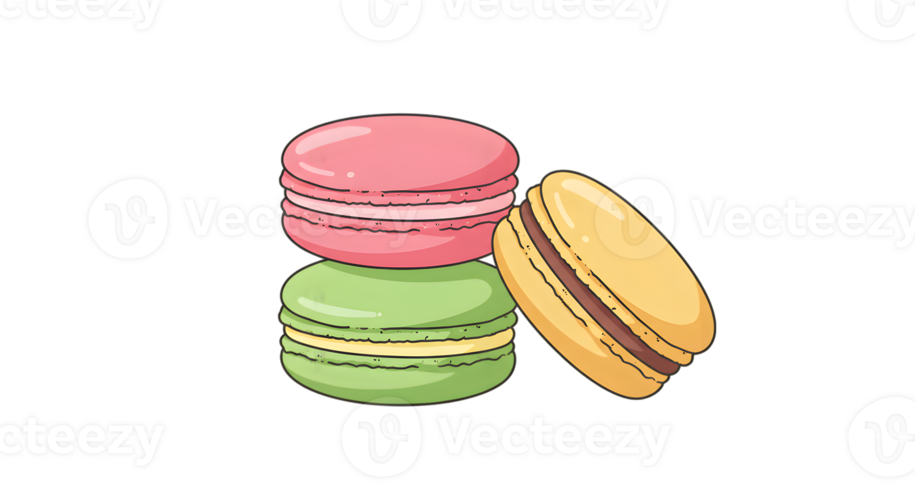Stacked Colorful Pixel Art Macarons png