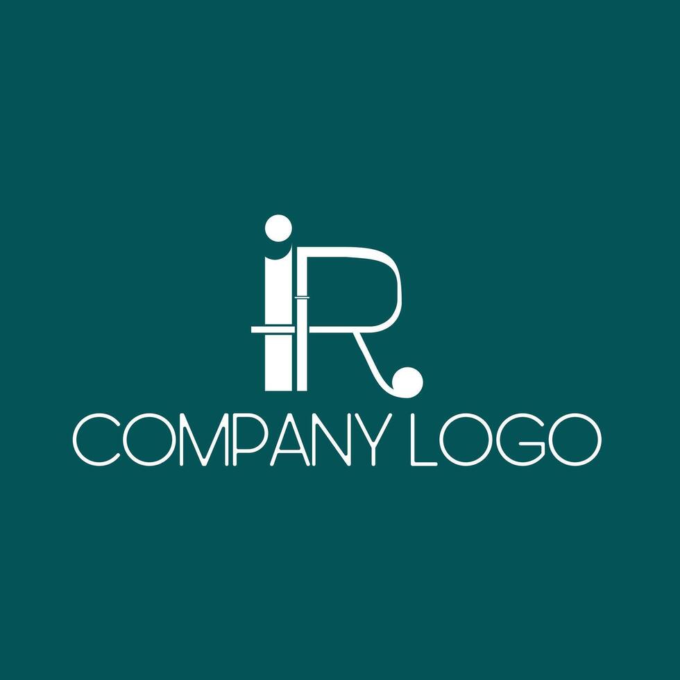 IR monogram company logo design vector