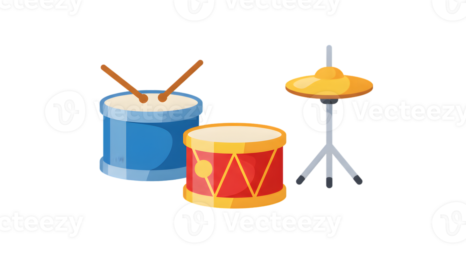 Colorful Cartoon Drum Set Illustration png