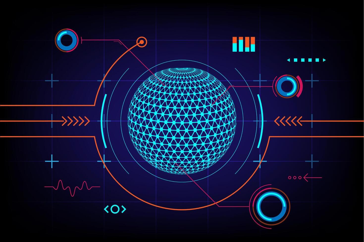 Abstract digital global world technology communication dashboard design concept vector