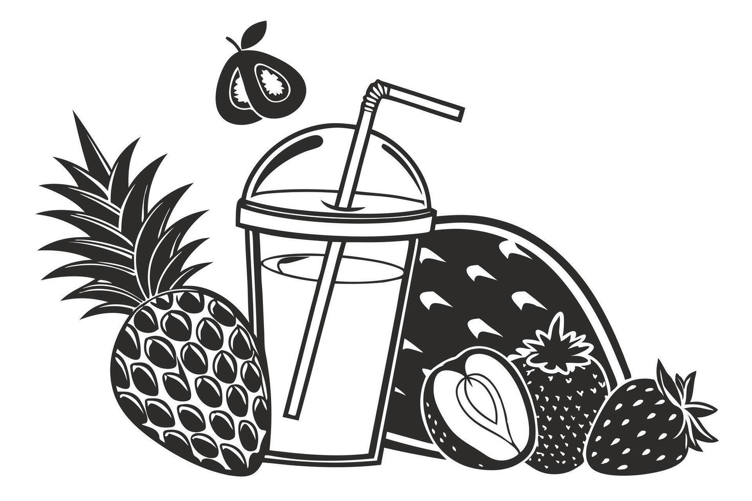 Sweet and Simple Topped with a Fruit Slice vector