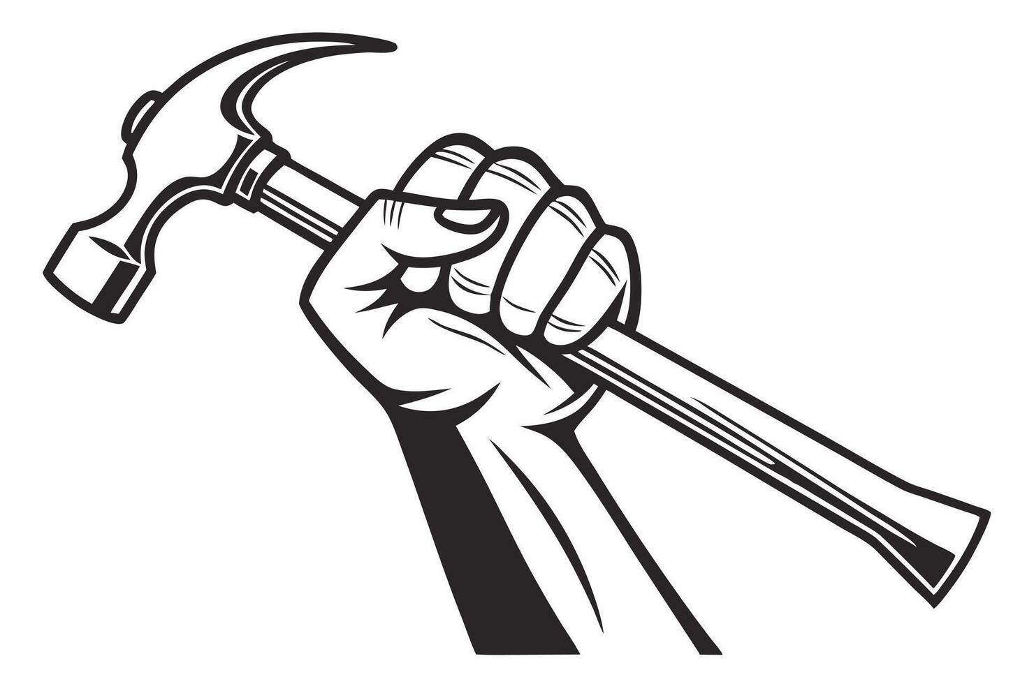 Strength and Labor Hammer in a Firm Fist vector