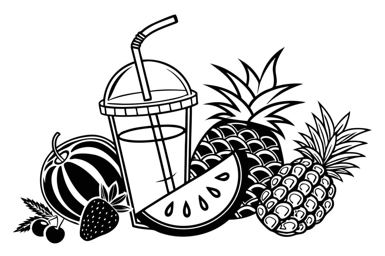 A Touch of Citrus Topped with a Fruit Slice vector