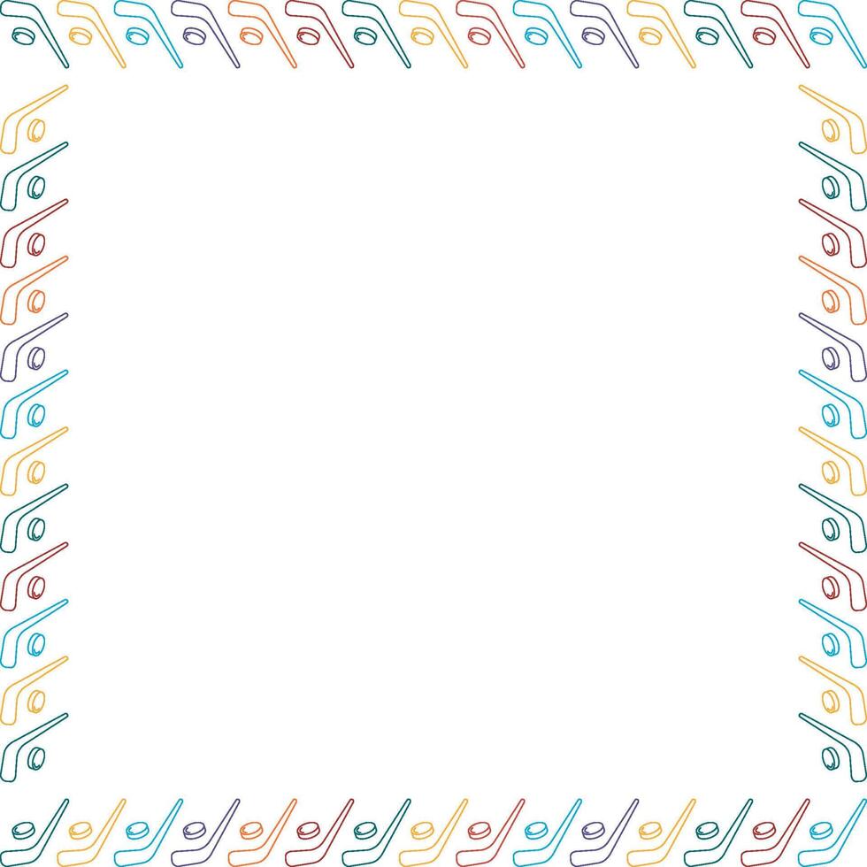 Hockey sticks frame. Playing sport frame. Colorful design for players template vector
