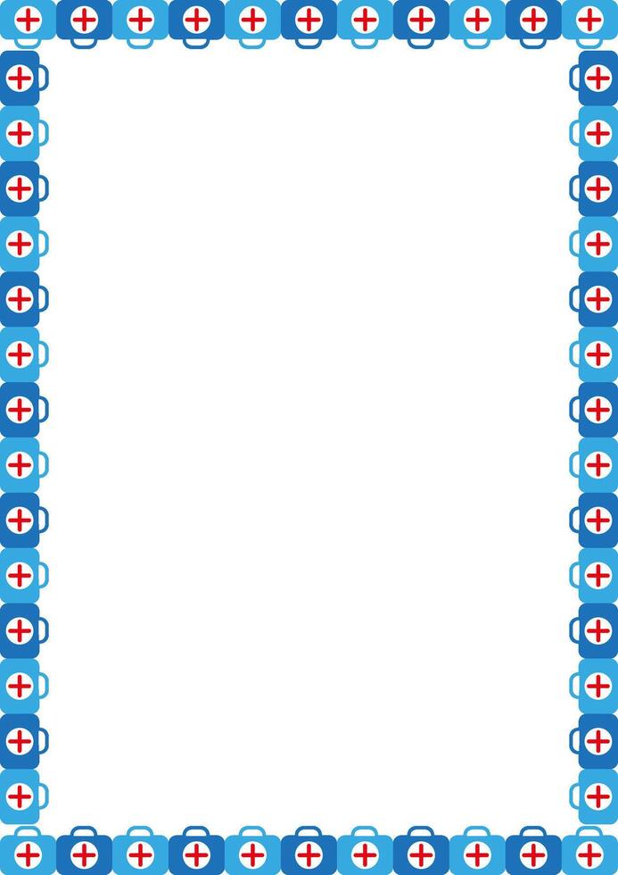 Ambulance empty frame. First aid kit, ambulance emergency box vector