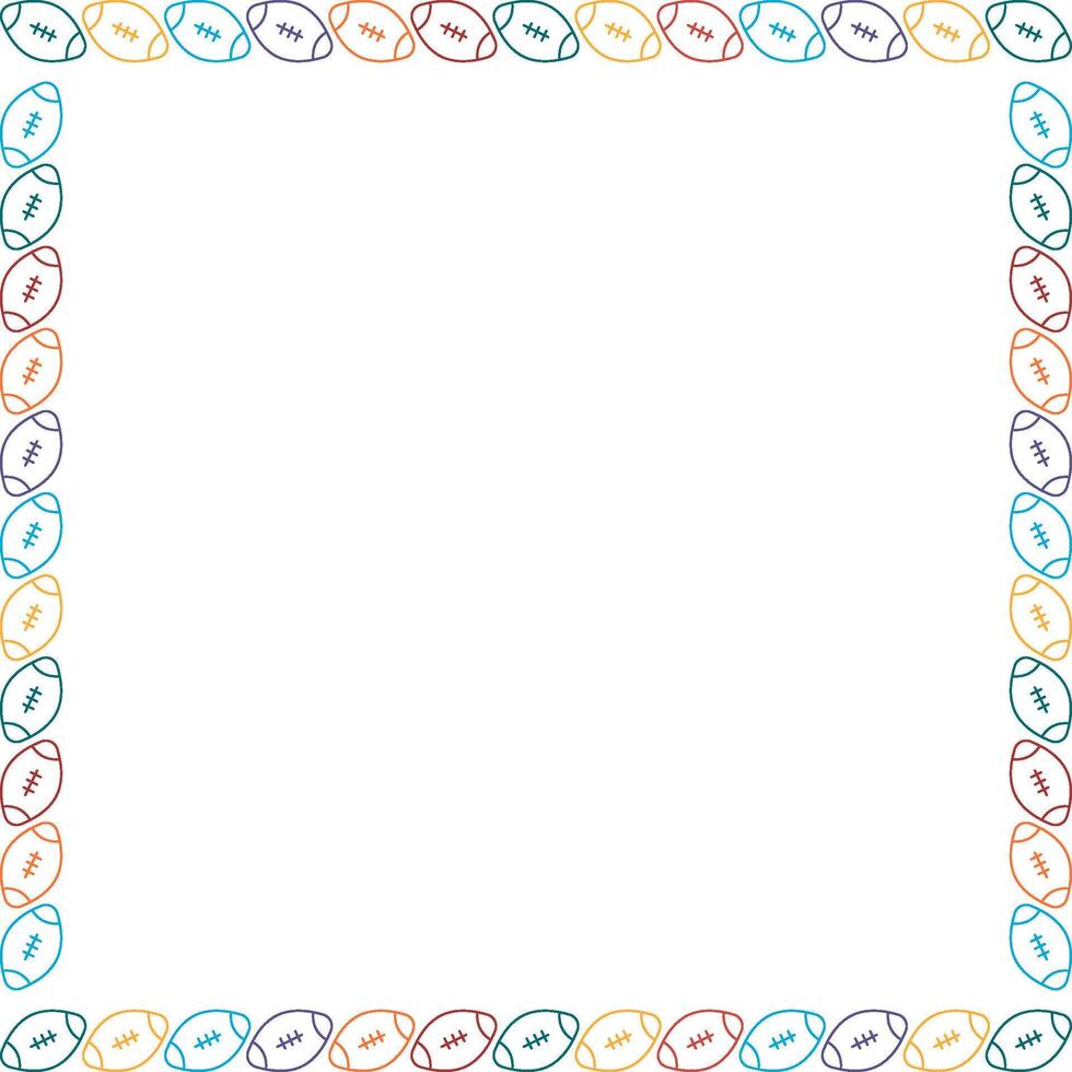 Football sport frame. Colorful design for american football players template. Frame with empty space vector