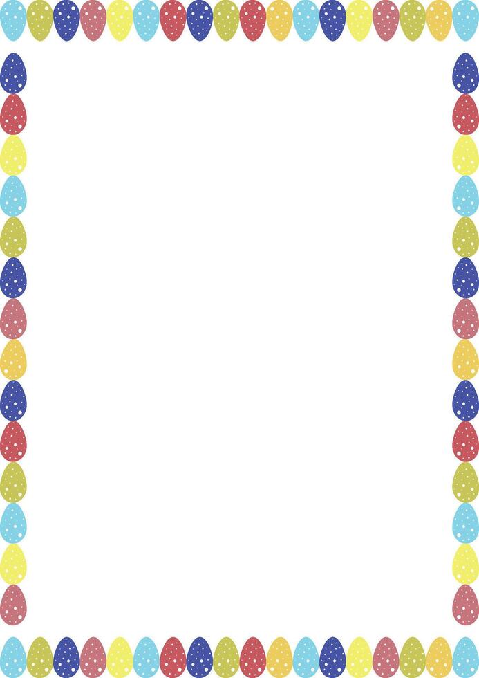 Painted Easter eggs frame with empty space. Copy space on transparent background vector
