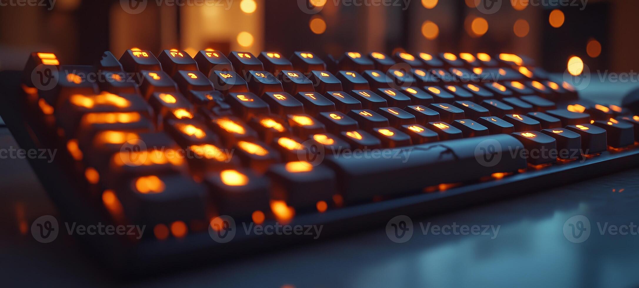 A keyboard with glowing lights on it photo