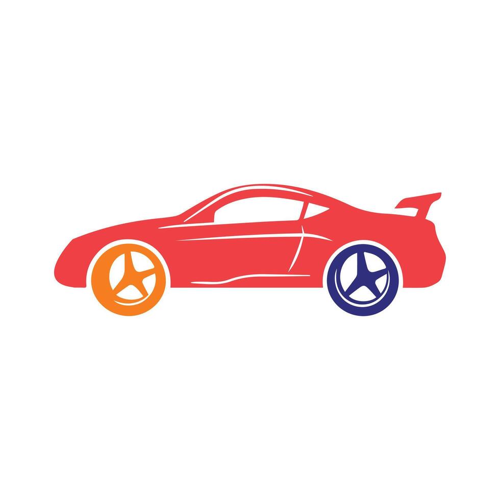 Abstract red sports car Icon or Logo Design Template vector
