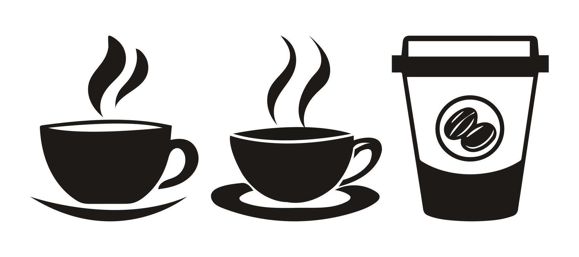 Abstract coffee cups Icon or Logo Design Template vector