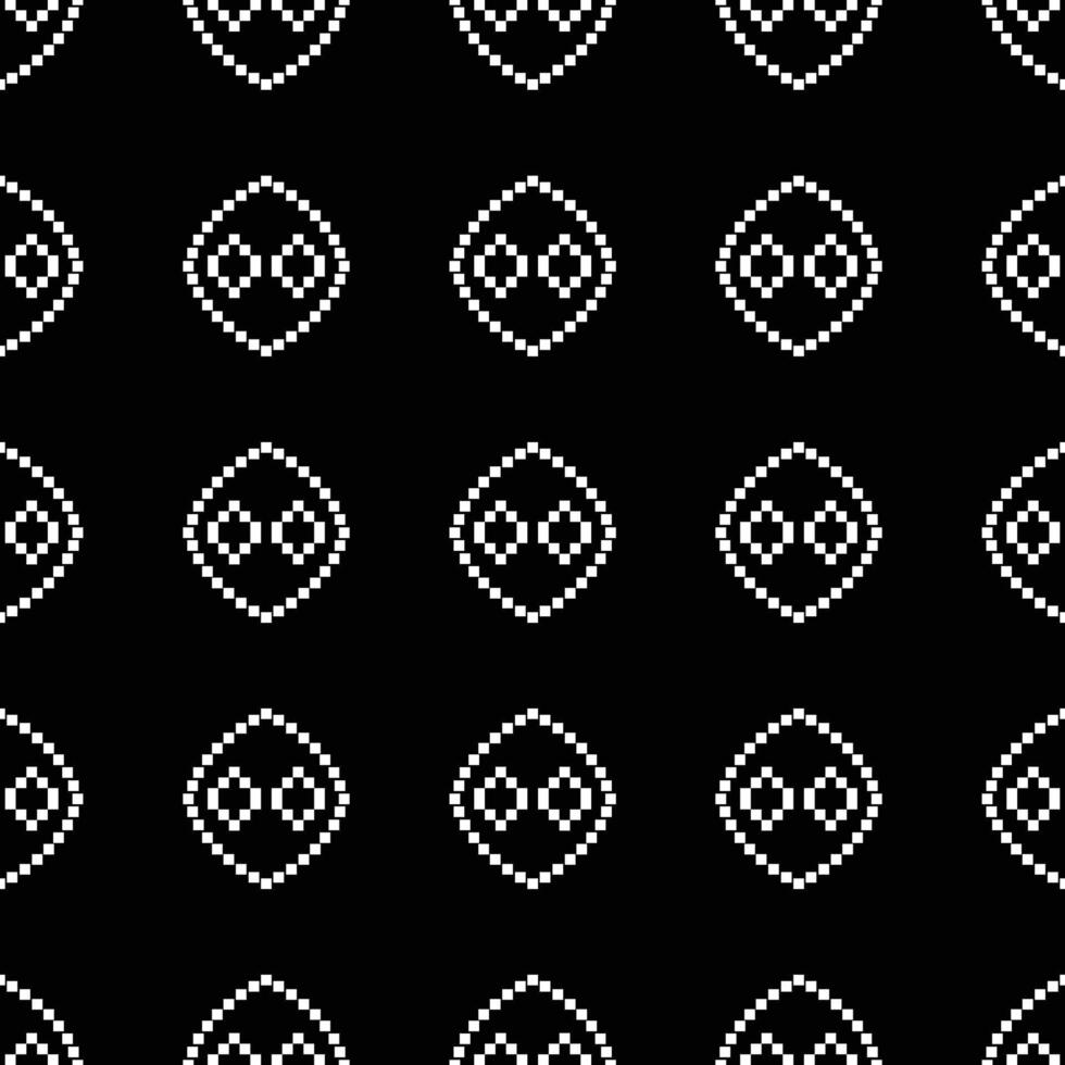 Ethnic pattern motif cross stitch with black background art decor. vector