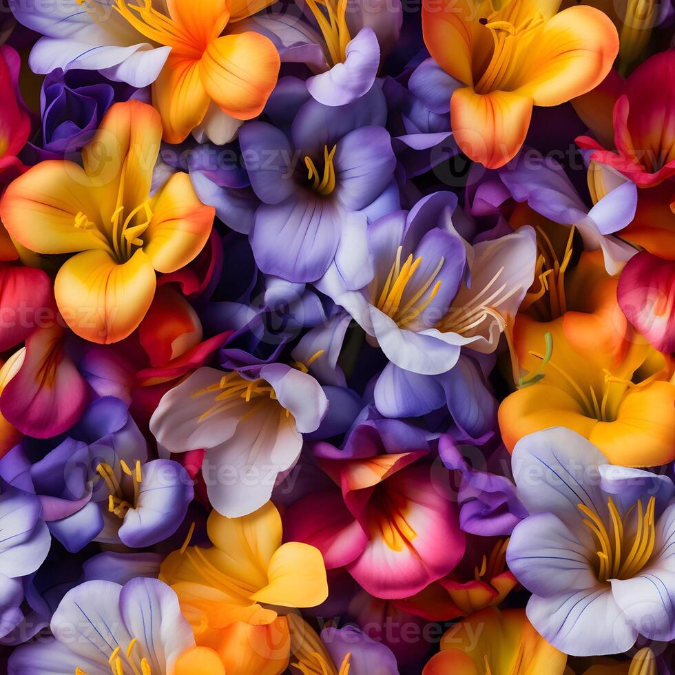 Multicolor Freesia Flower Pattern Texture Photograph photo