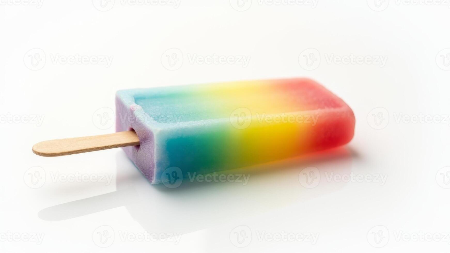 Rainbow Ice Pop On White Background photo