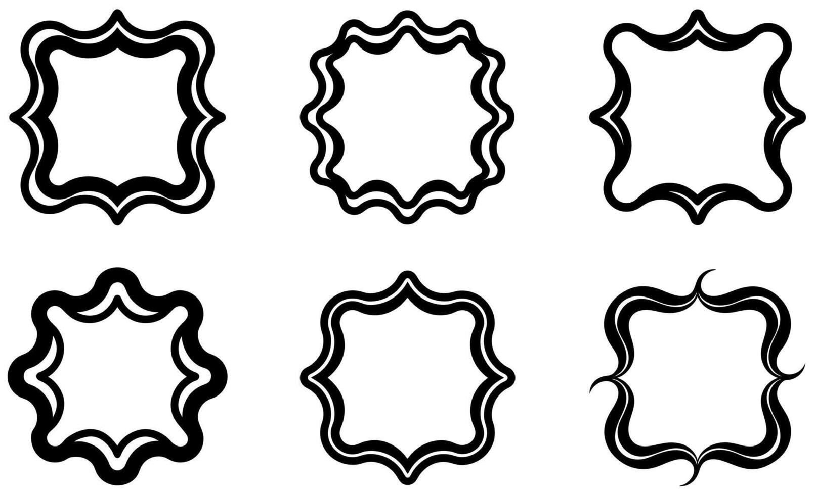 Elegant Wavy Black Frame design vector